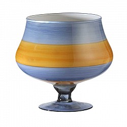 BLU INDACO/AMBRA SCURO VASO CONO C/PIEDE D 16 H 17 CARENA