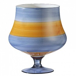 BLU INDACO/AMBRA SCURO VASO CONO C/PIEDE D 12.5 H 20 CARENA