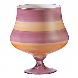 AMARANTO/ARANCIONE VASO CONO C/PIEDE D 12.5 H 20 CARENA