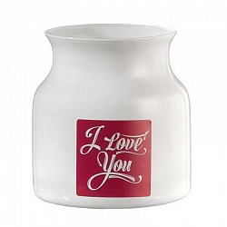 01 BIANCO VASO CONTENITORE D 11.5 H 12.5 LIBRA
