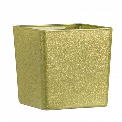 26 VERDE OLIVA VASO QUADRATO 8X8X8 BERILLO