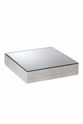 SPECCHIO QUADRATO CON BORDO IN STRASS L. 30X30 H 6