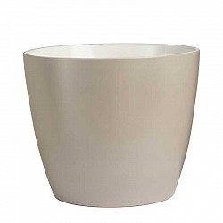 132 TORTORA SCURO BIANCO VASO TERRACOTTA EST.D.13.5 H12.5 CM
