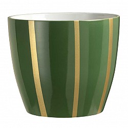 78 VERDE SCURO BIANCO VASO TERRACOTTA EST.D.13.5 H12.5 CM IN