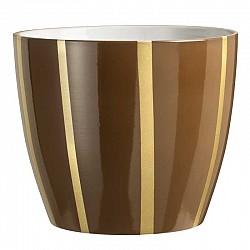 113 MARRONE SCURO BIANCO VASO TERRACOTTA EST.D.20 H.18 CM IN