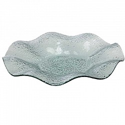 CELESTE POLVERE CENTROTAVOLA ONDULATO DM. 28 CM. LUSTRATO