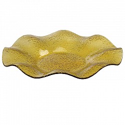 AMBRA SCURO CENTROTAVOLA ONDULATO DM. 35 CM.LUSTRATO