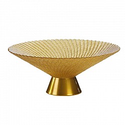 AMBRA SCURO CENTROTAVOLA  DM. 19.2 CM  H. 8.6 CM LUSTRATO