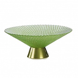 VERDE MELA CENTROTAVOLA  DM. 19.2 CM  H. 8.6 CM LUSTRATO