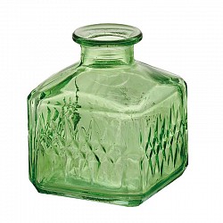 VERDE MELA BOTTIGLIA QUADRATA L. 9X9 H. 11 CM LUSTRATO