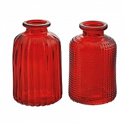 RUBINO BOTTIGLIE MIX IN 2 DESIGN D. 6 H. 10 CM LUSTRATO