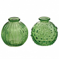 VERDE MELA BOTTIGLIE TONDE MIX IN 2 DESIGN D. 8.5 H. 8.2 CM