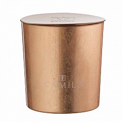 CAND.200GR D.9 H.9 CM FOGLIA RAME FRAG. AMARETTO 35ORE CIRCA