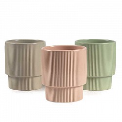 TORTORA-VERDE SALVIA-CIPRIA  VASO TERRACOTTA EST.D.13 H 15 C