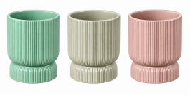 TORTORA-VERDE SALVIA-CIPRIA  VASO CERAMICA EST.D.13 H 15 CM