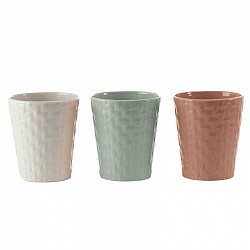 BIANCO/VERDE SALVI/-ECRU VASO CERAMICA EST.D.12.8 H14.2 CMIN