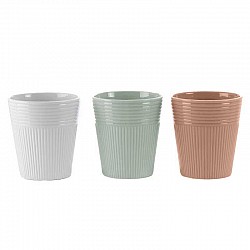 BIANCO/VERDE SALVIA/ECRU VASO CERAMICA EST.D.12.8 H14.2 CMI
