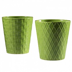 VERDE MELA VASO CERAMICA D12.8H14.2CM INT.D 11.5 H.13.5