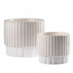 BIANCO SET CERAM. EST.CM. 20.5x20.5xH.17.8+15x15x H.13 INT.19 X H.16 +13 XH.12
