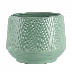 VERDE MENTA VASO CERAMICA  EST D.12 H.10 CM INT.D.9 H.9 CM