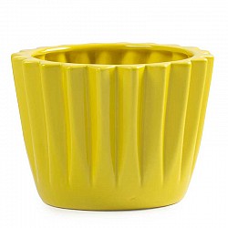 GIALLO VASO CERAMICA EST.CM.12,9 X 12,9 X H. 9,8 INT.10,5 X H.8,5