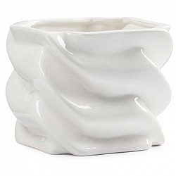 BIANCO VASO CERAMICA  EST.CM. 14,3 X 14,2 X H.14,4 INT.12 H.11