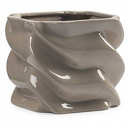 GRIGIO TORTORA VASO CERAMICA  EST.CM. 14,3 X 14,2 X H.14,4 INT.12 H.11
