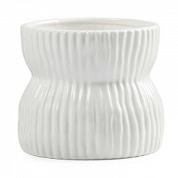 BIANCO VASO CERAMICA EST.CM. 14,6 X 14,6 X H.12,5 INT.10 X H.5