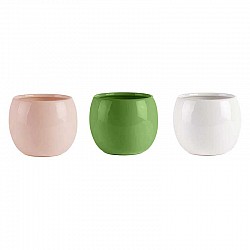 BIANCO-CIPRIA-VERDE PRATO  SFERA  CERAMICA EST.D 14 H.12.5 C