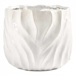 BIANCO VASO CERAMICA EST.CM. 18 X 18 X H. 15 INT.15 X H.14