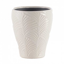 BIANCO VASO TERRACOTTA  EST D.13 H.15 CM INT.D.11.3 H.15 CM