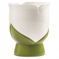BIANCO VASO CERAMICA EST.CM.7.5 X 7 X H.9.5 INT.5,5XH.4