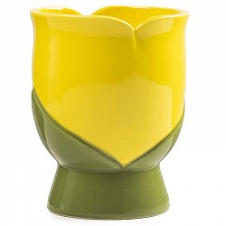 GIALLO VASO CERAMICA EST.CM.7.5 X 7 X H.9.5 INT.5,5XH.4