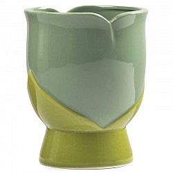 VERDE SALVIA  VASO CERAMICA EST.CM.7.5 X 7 X H.9.5 INT.5,5XH.4