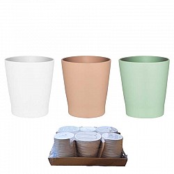 CIPRIA-VERDE SALVIA-BIANCO VASO CERAMICA  OPACO D13H14 INT D12 H13