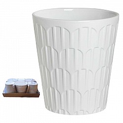 BIANCO CASPO CERAMICA  DIS.A RILIEVO LUCIDO D.13H14 INT D12