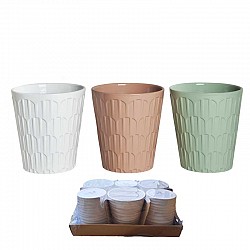 CIPRIA-VERDE SALVIA-BIANCO VASO CERAMICA  LUCIDO D13H14 INT