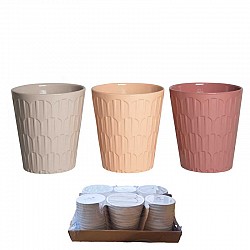 MELBA-ROSA ANTICO-ALBICOCCA VASO CERAMICA  LUCIDO D.13.5 H14