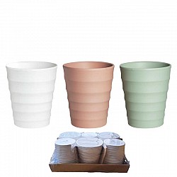 CIPRIA-VERDE SALVIA -BIANCO VASO CERAMICA OPACO  D.13 H 15 I