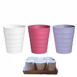 FUCSIA-GLICINE -BIANCO VASO CERAMICA OPACO  D.13 H 15 INT D1