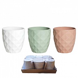 CIPRIA-VERDE SALVIA-BIANCO VASO CERAMICA LUCIDO  D.13 H 13 I