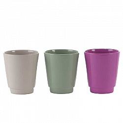 GRIGIO TORTORA-VERDE SALVIA-FUXIA VASO TERRACOTTA EST.D.10.5