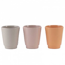 GRIGIO TORTORA-CIPRIA-ALBICOCCA VASO TERRACOTTA EST.D.10.5 H