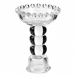 PORTACANDELE MONOFIAMMA CON STELO A PALLINE D 6.7 H 9.5