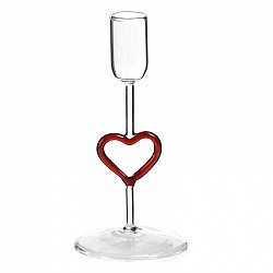 PORTACANDELA CONICA CON STELO A CUORE D8 H17 TOP2.5