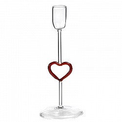 PORTACANDELA CONICA CON STELO A CUORE D8 H21 TOP2.5