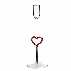 PORTACANDELA CONICA CON STELO A CUORE D8 H24 TOP2.5