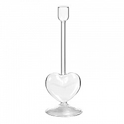 PORTACANDELA CONICA CON CUORE ALLA BASE D8.5 H24 TOP2.5