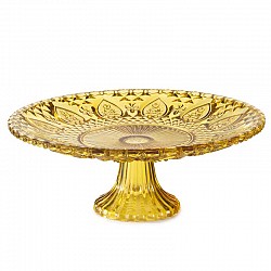 AMBRA SCURO CENTROTAVOLA C/PIEDE DM.17.5 H.8 CM LUSTRATO