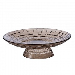 TORTORA SCURO CENTROTAVOLA C/PIEDE DM.25 H.8.2 CM LUSTRATO